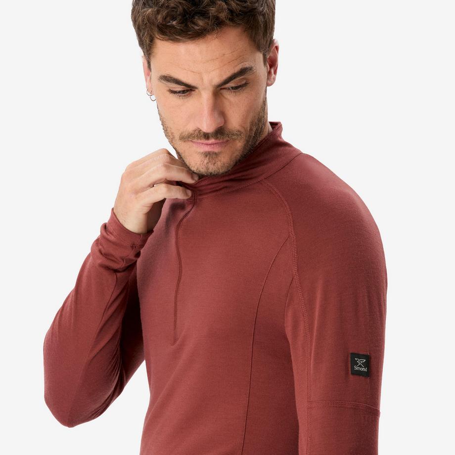 FORCLAZ  -Langarmshirt mit Reissverschlusskragen Merinowolle, Merino Resist 