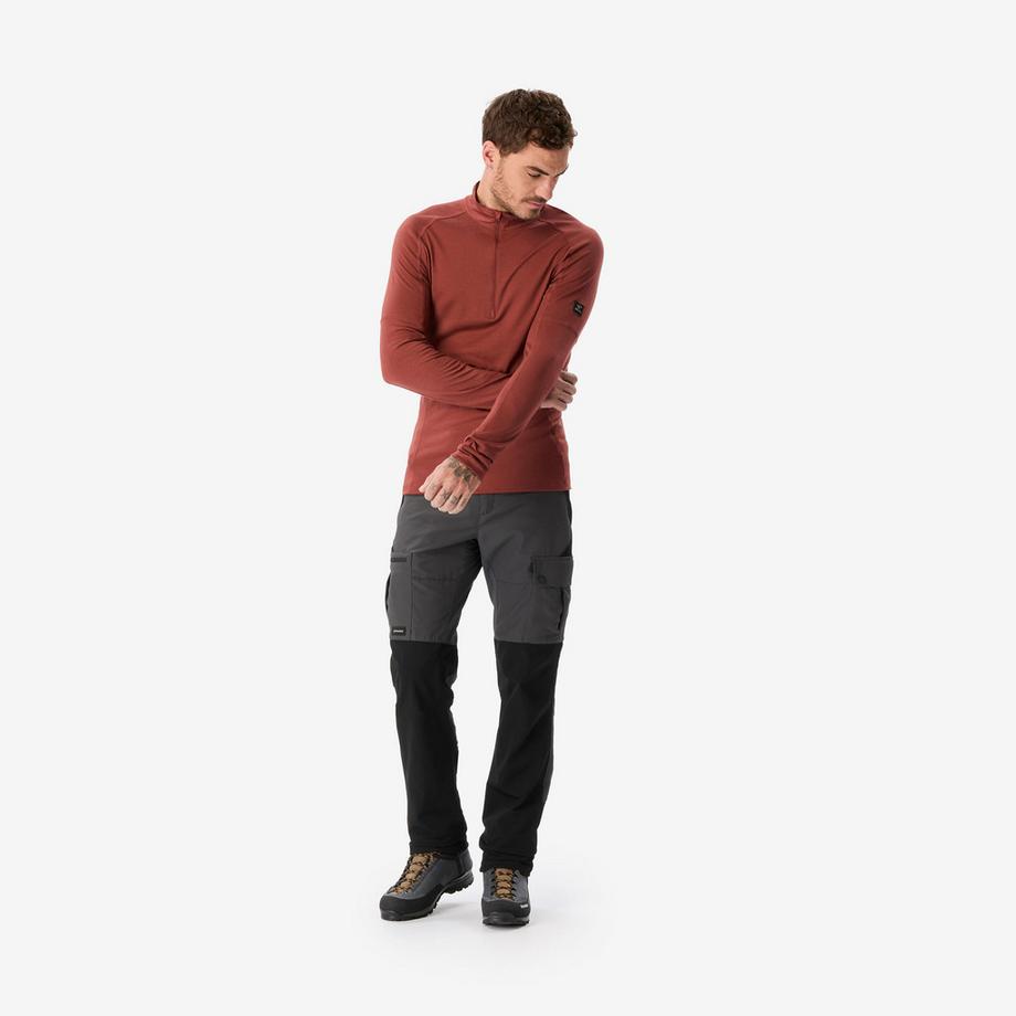 FORCLAZ  -Langarmshirt mit Reissverschlusskragen Merinowolle, Merino Resist 