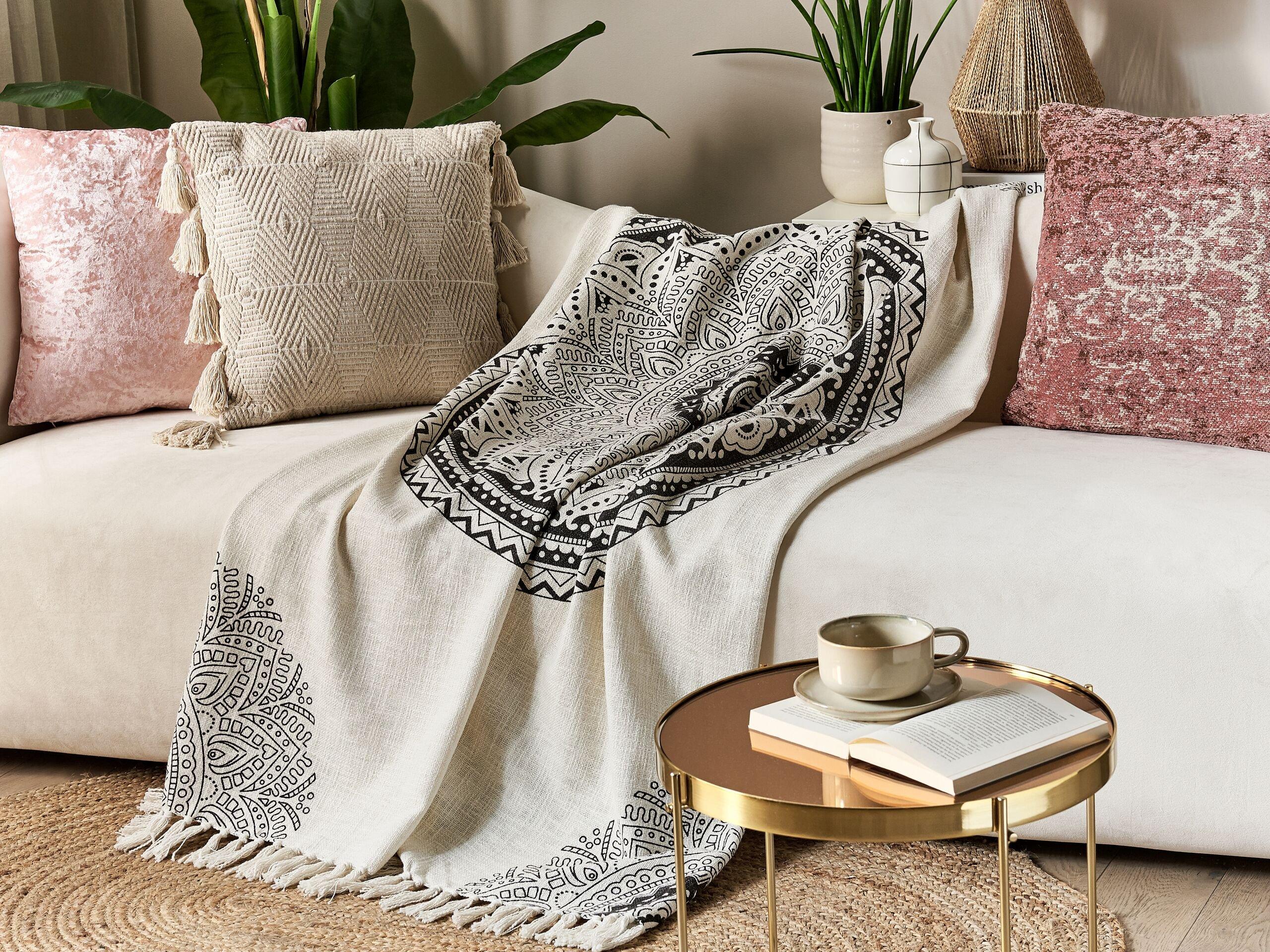 Beliani BERHAMPORE Coperta in Cotone Retrò  