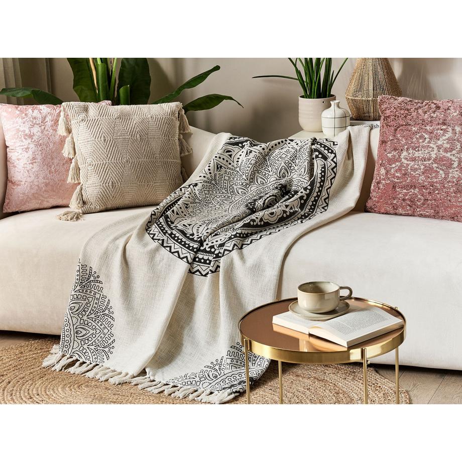 Beliani BERHAMPORE Coperta in Cotone Retrò  