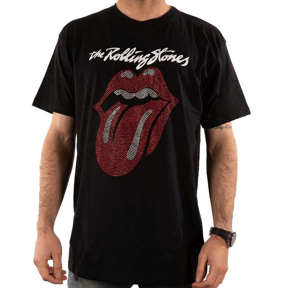 The Rolling Stones Logo Strass T-Shirt  