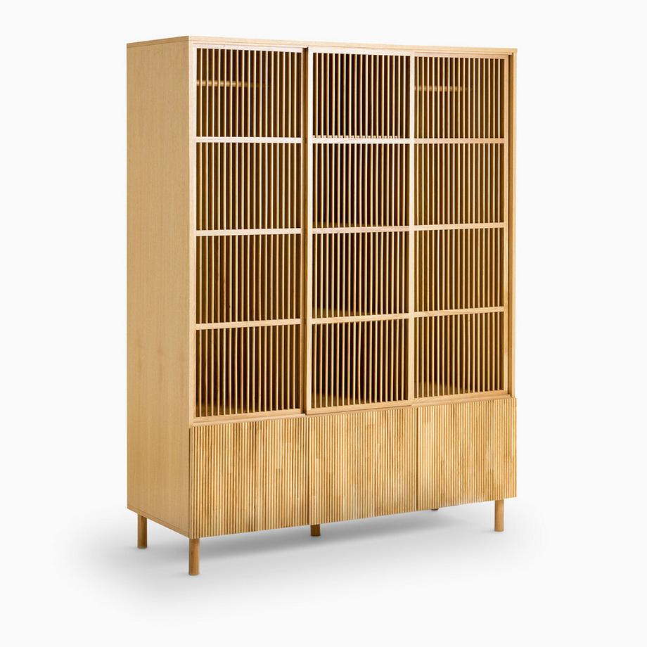 Armoire en chêne et plaqué 6 portes