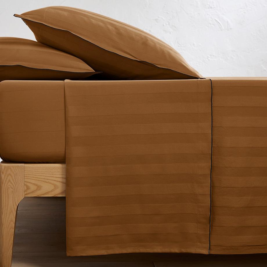 Drap plat satin de coton lavé