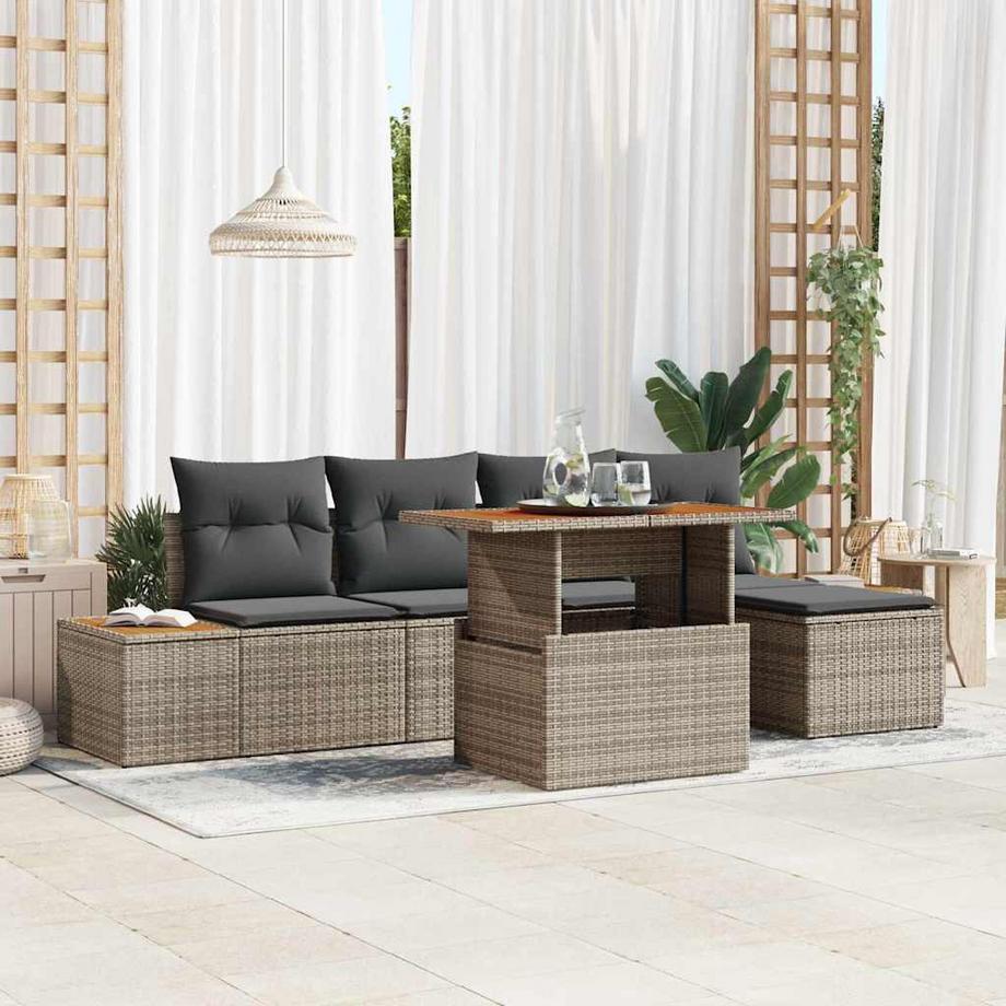 VidaXL Ensemble de meubles de jardin poly rattan  
