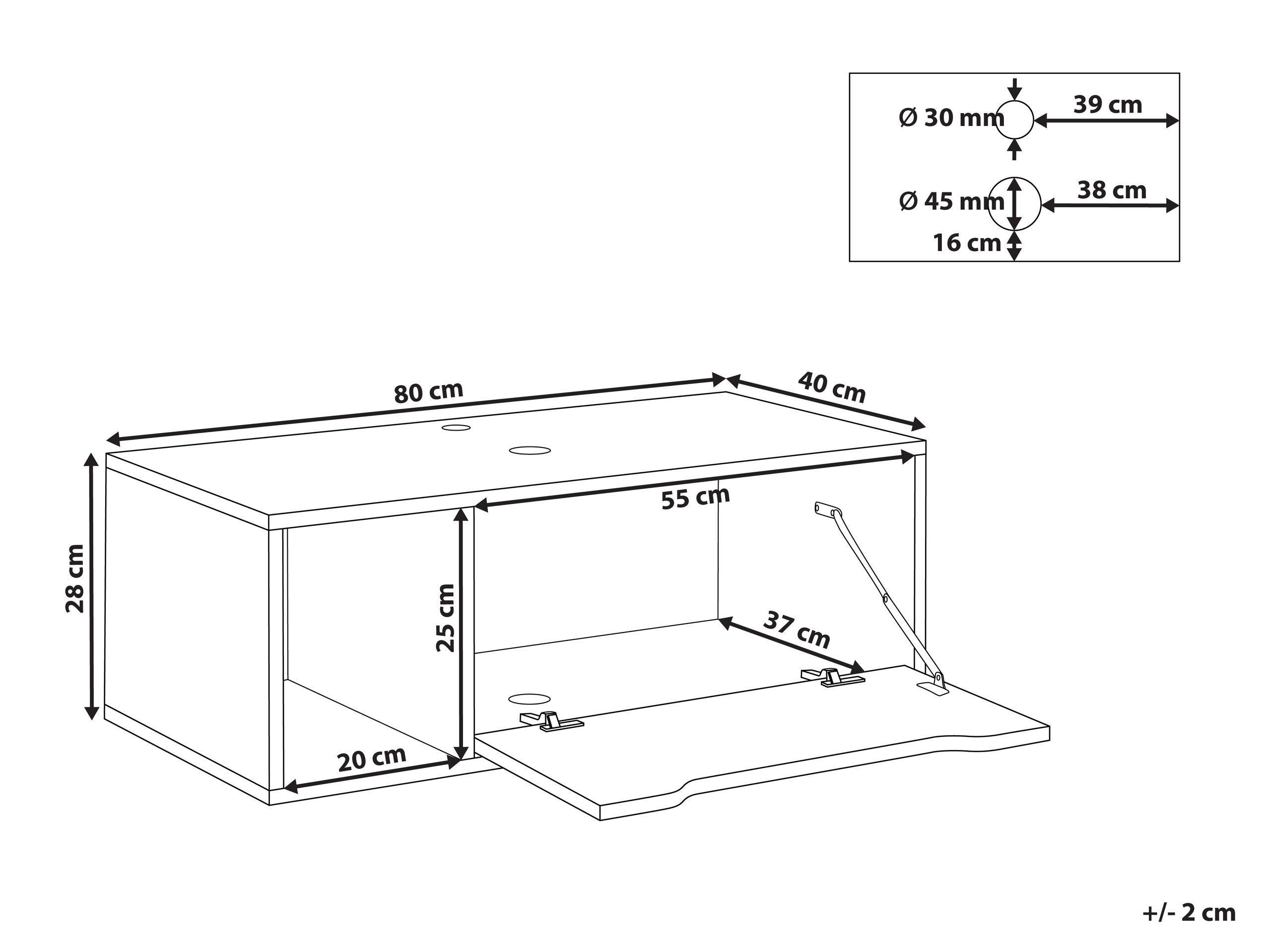 Beliani Wandmontierter Waschbeckenunterschrank aus Mitteldichte Spanplatte (MDP) Modern CASCAVEL  