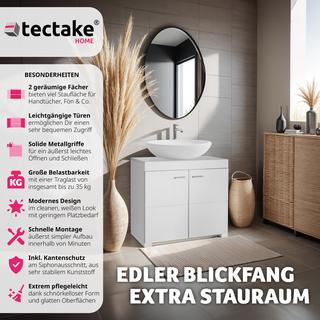 Tectake Meuble sous-lavabo Idris, 2 compartiments, capacité de charge env. 35 kg  