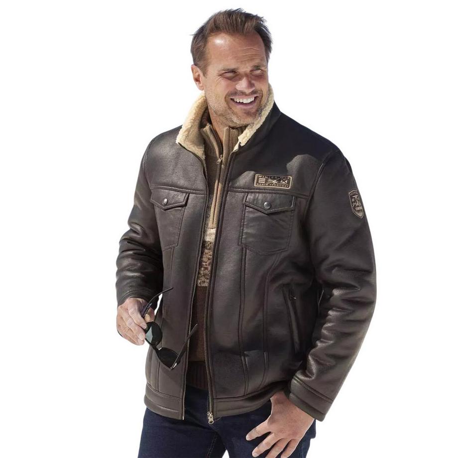 Atlas For Men Giacca Aviatore con Fodera Sherpa  