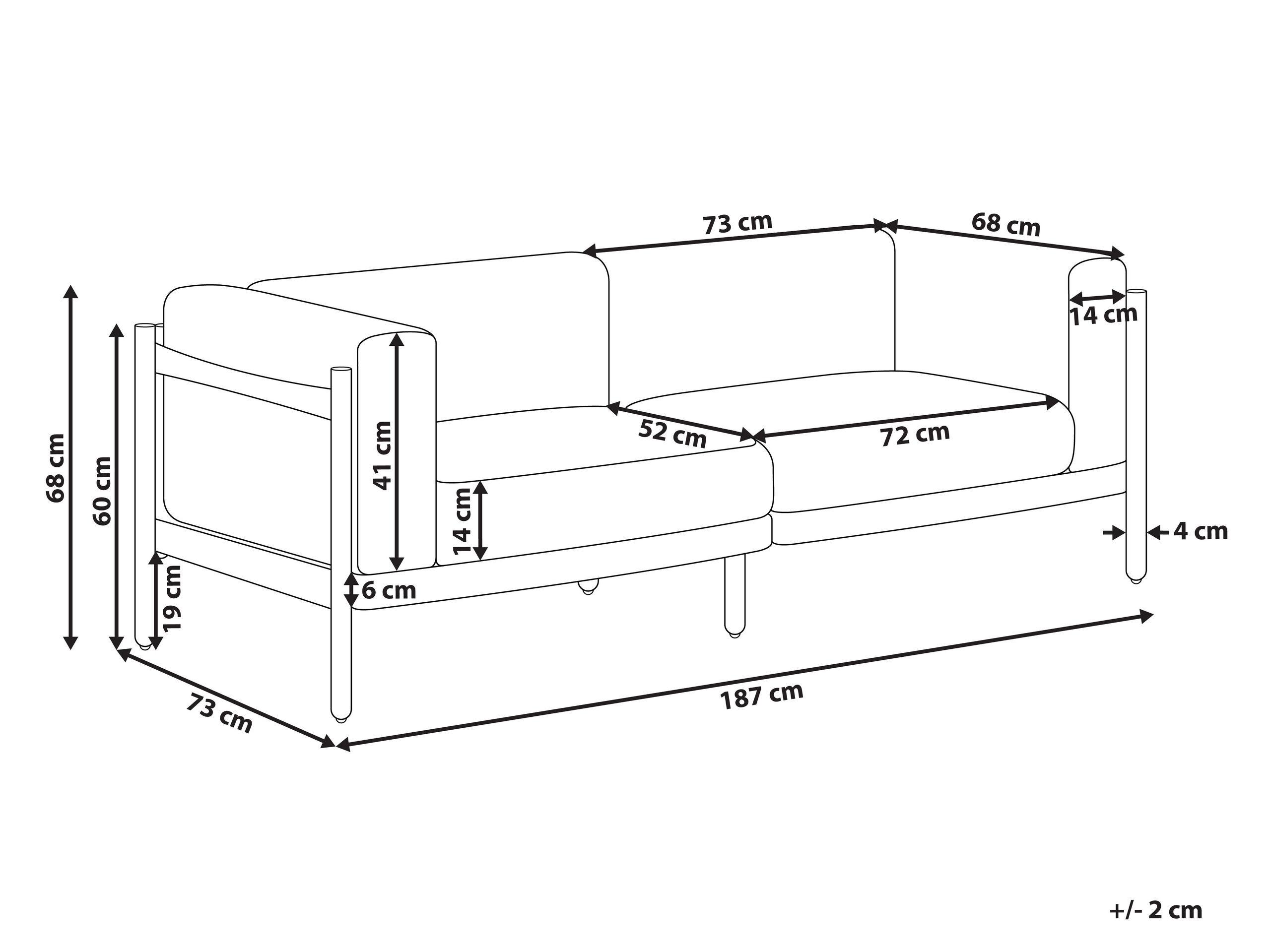 Beliani 2 Sitzer Sofa aus Kunststoff Modern FERRETTI  