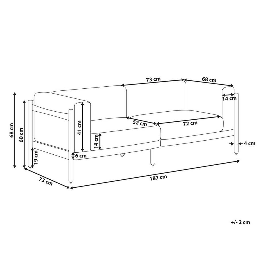 Beliani 2 Sitzer Sofa aus Kunststoff Modern FERRETTI  