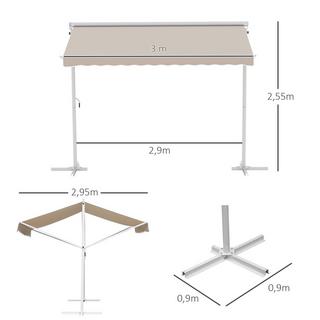Outsunny Auvent sur pied  