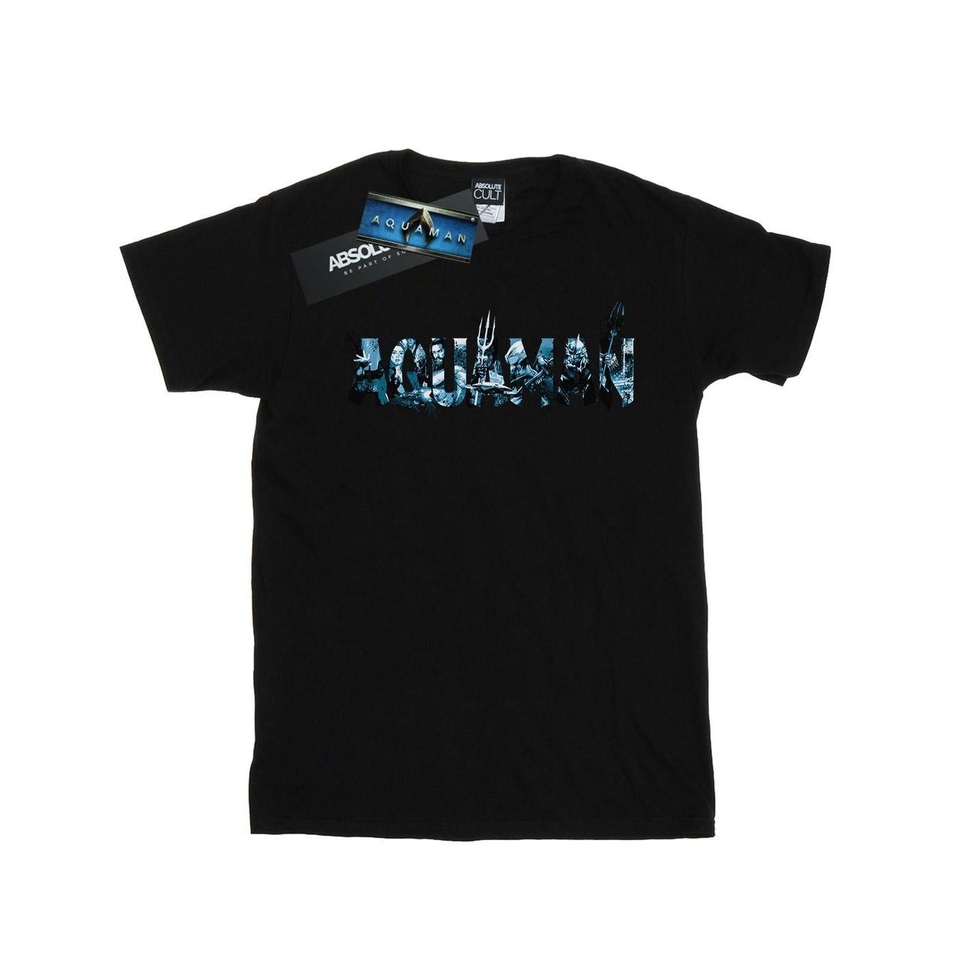 DC COMICS  Tshirt AQUAMAN TEXT LOGO 