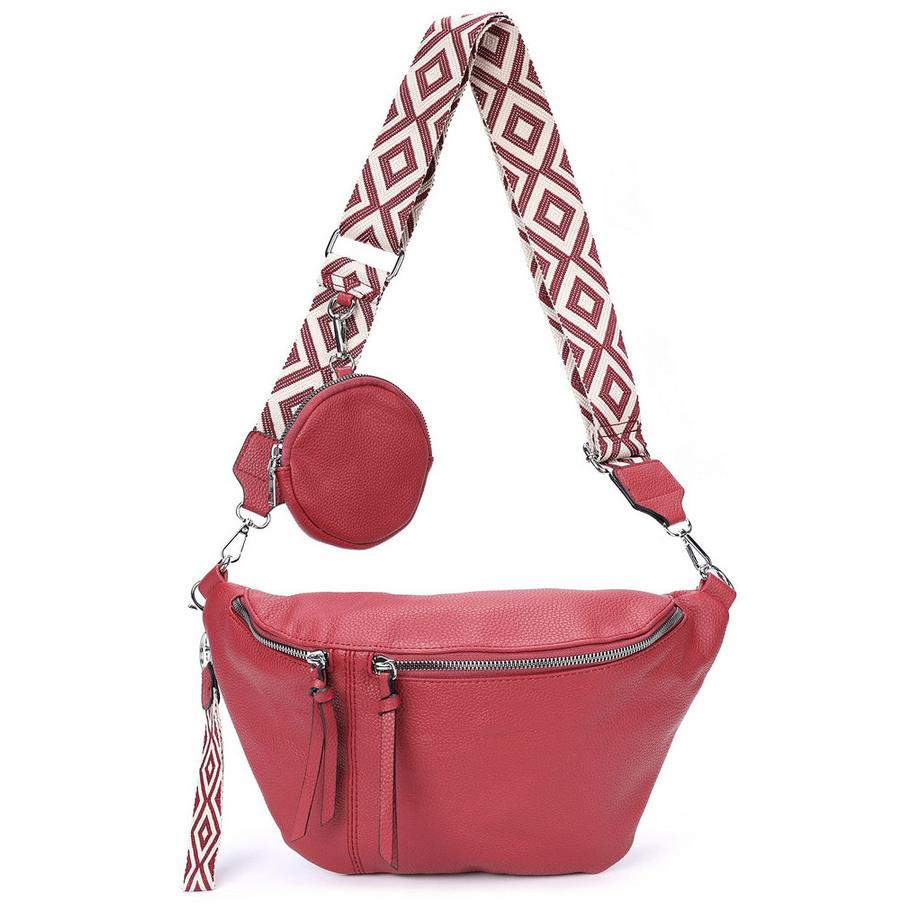 Umhängetasche, 3-in-1-Umhängetasche, Gürteltasche mit Reißverschluss und verstellbarem breiten Riemen