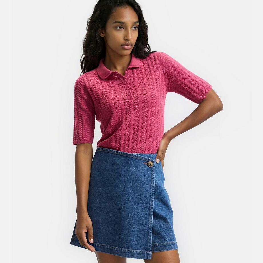 Pull col polo en coton