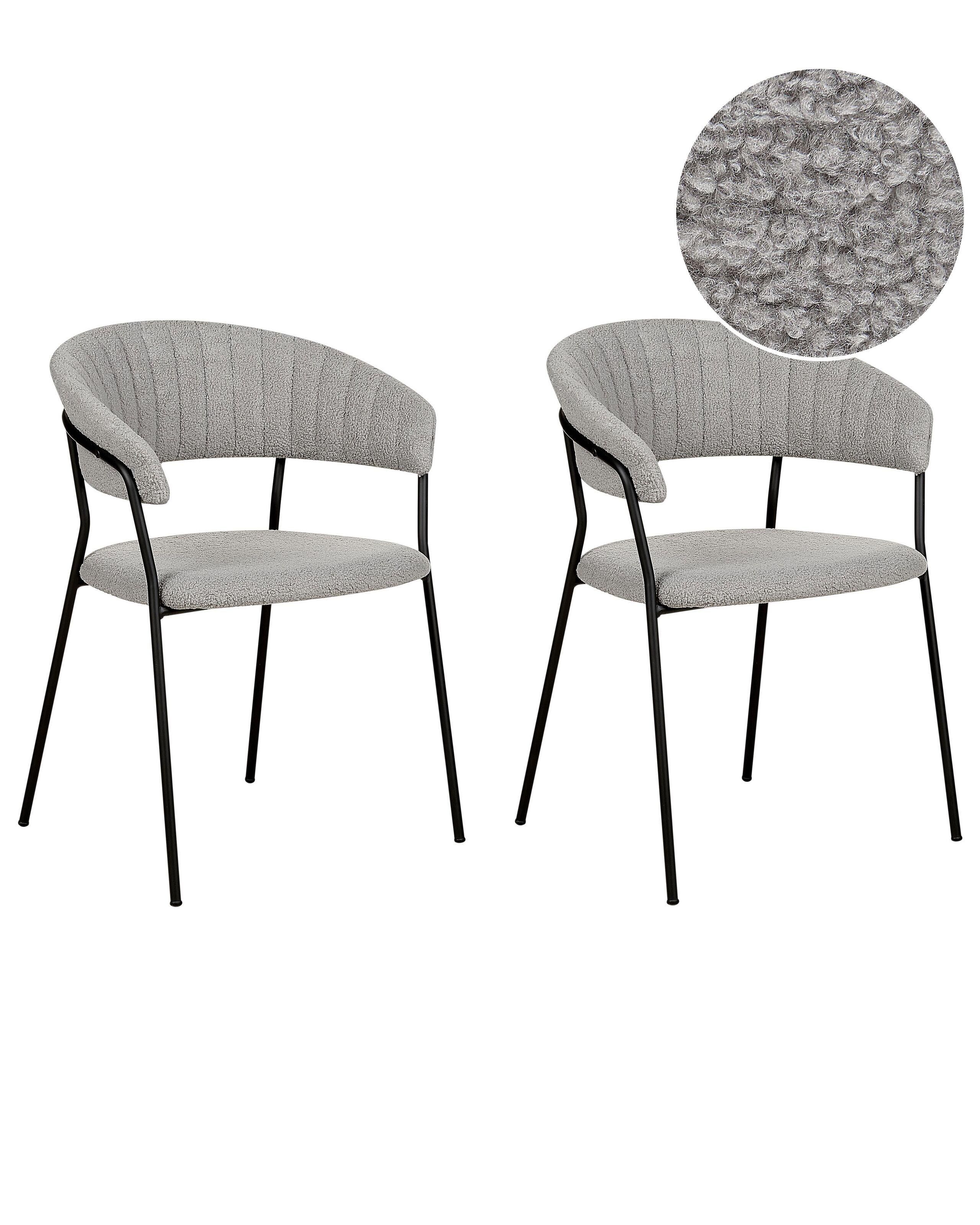 Beliani Lot de 2 chaises en Bouclé Moderne MARIPOSA  