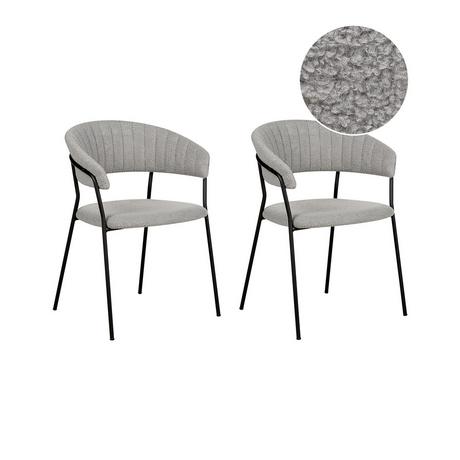 Beliani Lot de 2 chaises en Bouclé Moderne MARIPOSA  