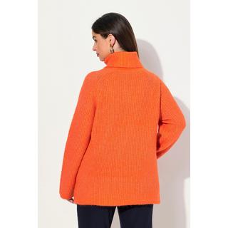 Ulla Popken  Maglione a costine con collo dolcevita, maniche lunghe e materiale riciclato 