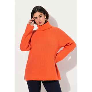 Ulla Popken  Maglione a costine con collo dolcevita, maniche lunghe e materiale riciclato 