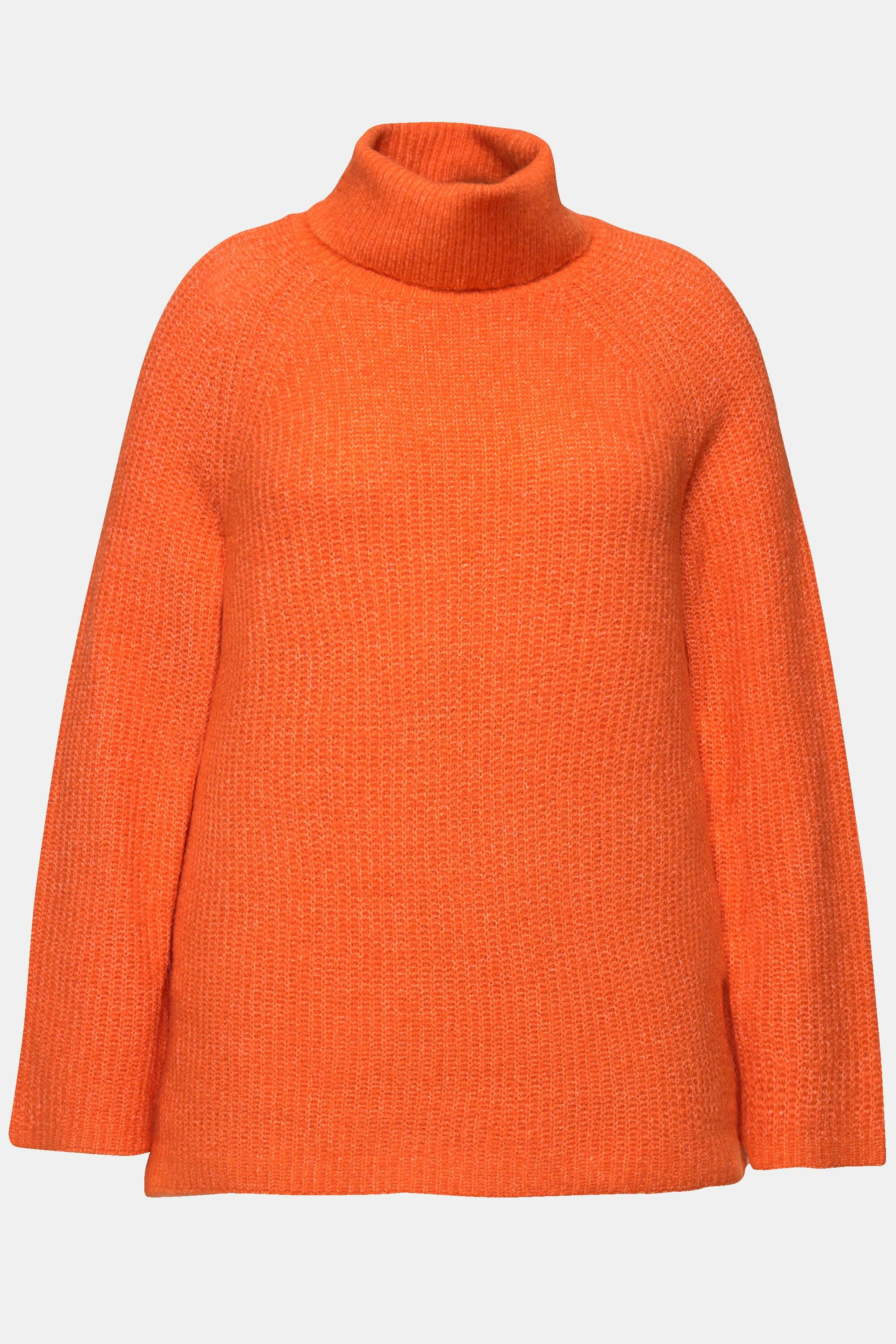 Ulla Popken  Pullover, Rippstrick, Rollkragen, Langarm, recycelt 