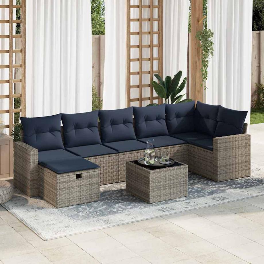 VidaXL Ensemble de canapés de jardin rotin synthétique  
