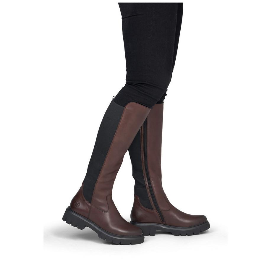 Remonte Knielange Stiefel mit kräftiger Sohle Stiefel 