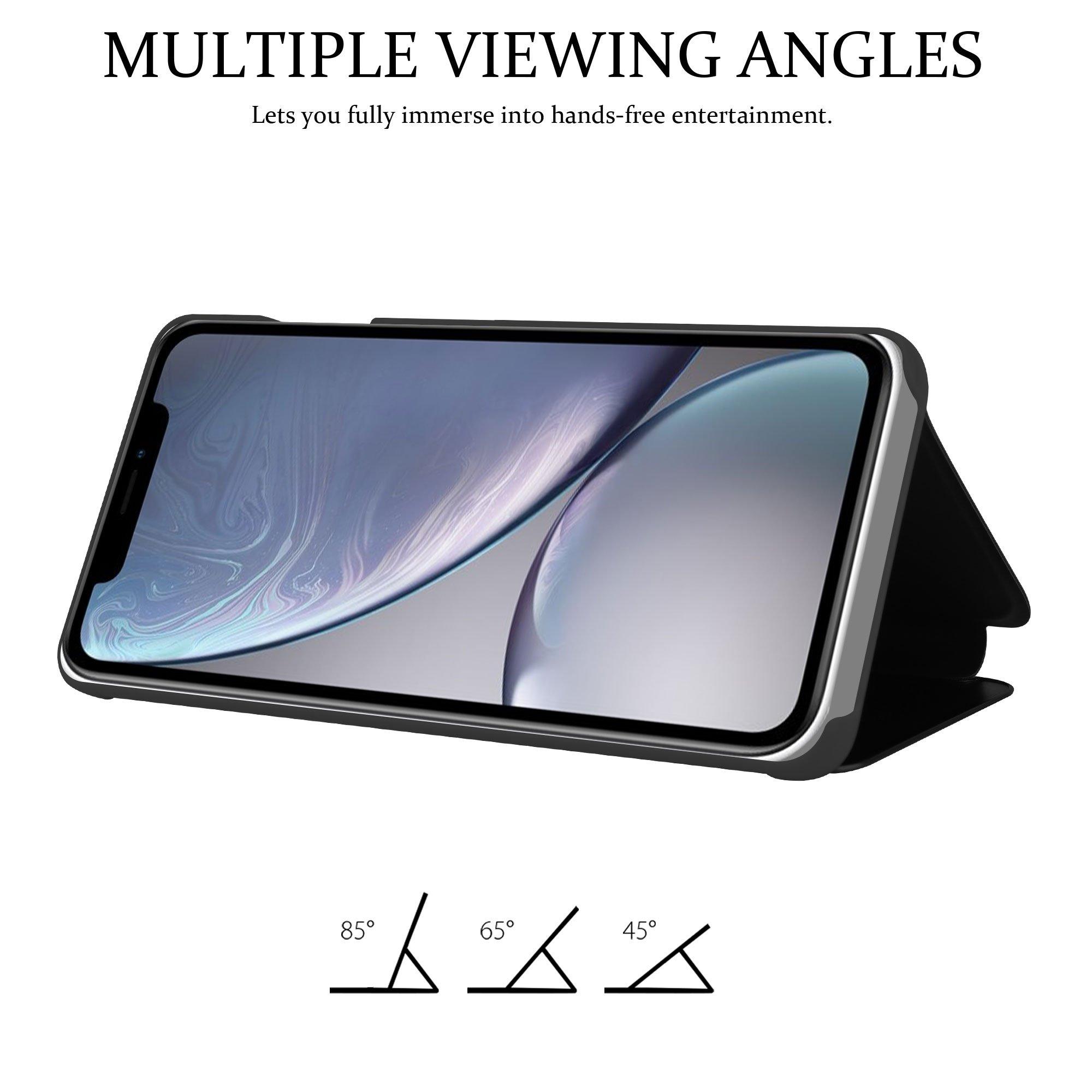 Cadorabo  Housse compatible avec Apple iPhone XR - Clear View étui de protection miroir avec fonction de support Protection à 360 degrés 