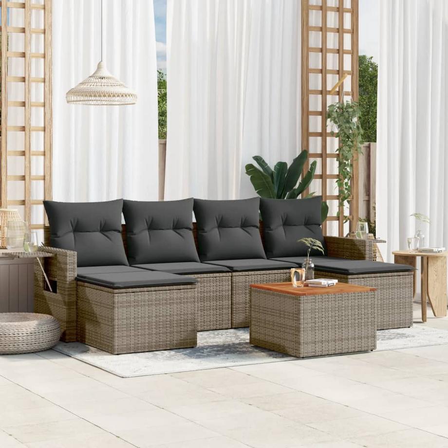 VidaXL Ensemble de canapés de jardin rotin synthétique  