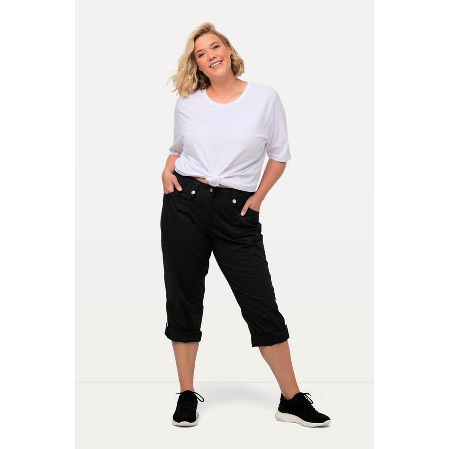 Ulla Popken Pantalon cargo 7/8 avec attaches Taille confortable  
