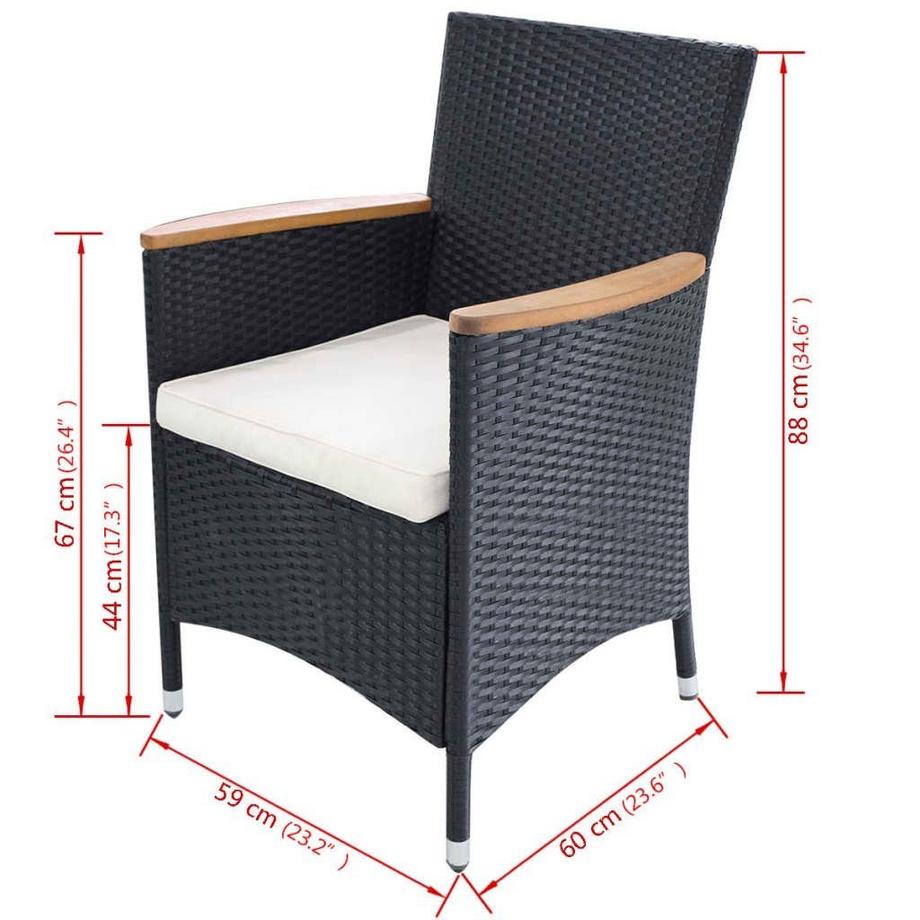 VidaXL Chaise de jardin rotin synthétique  