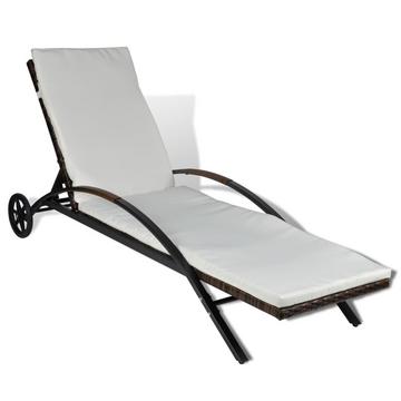 Chaise longue rotin synthétique