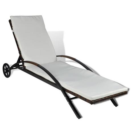 VidaXL Chaise longue rotin synthétique  