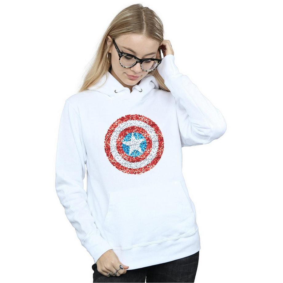 MARVEL Captain America Pailletten Schild Kapuzenpullover  