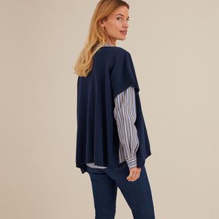 La Redoute Collections  Feinstrick-Poncho mit rundem Ausschnitt 