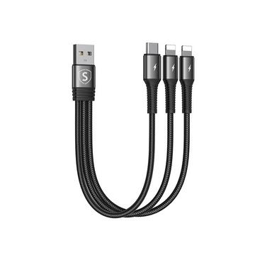 Câble Lightning 3-en-1 SiGN, USB-C, 0,15 m, 3,5 A, 20 W - Noir