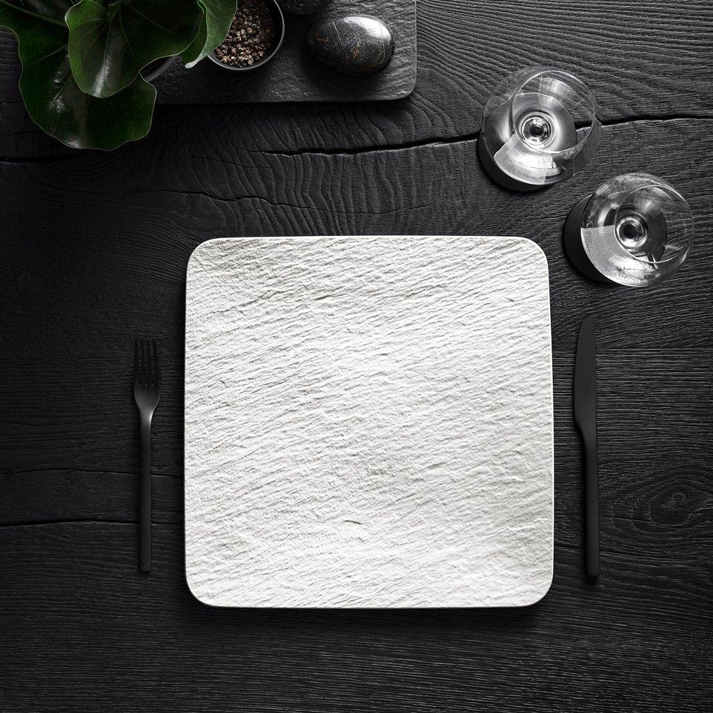 Villeroy&Boch Plat à servir carré/assiette gourmet Manufacture Rock blanc  