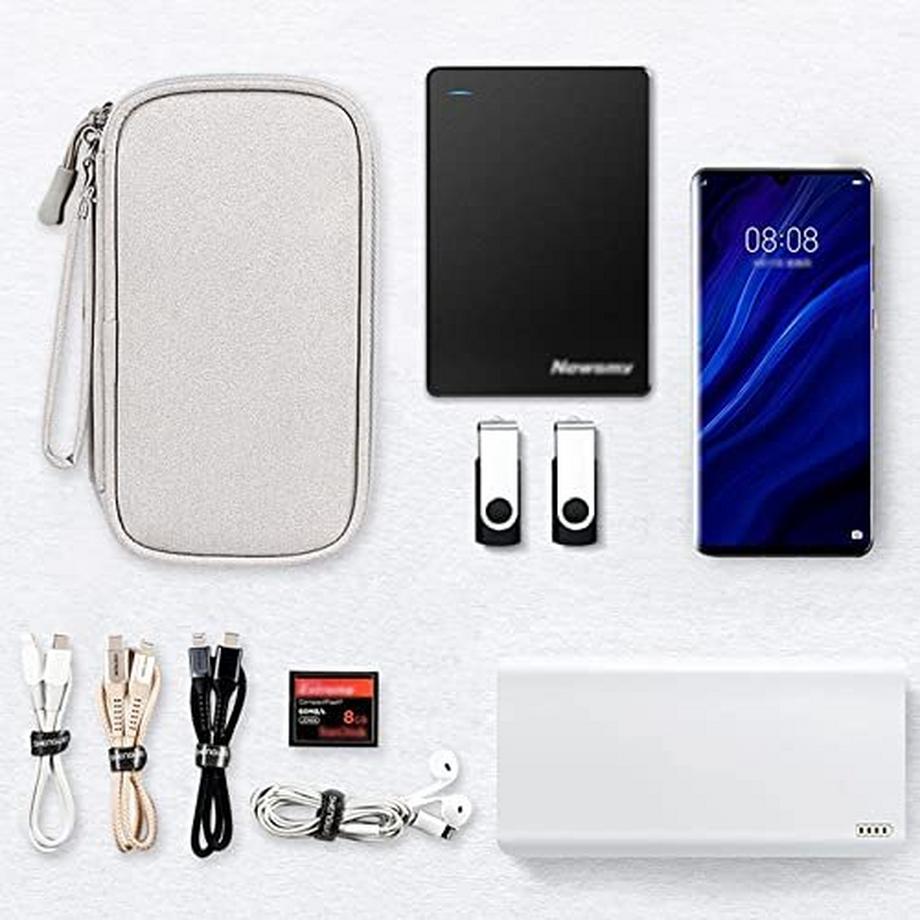 Only-bags.store  Kabelorganisationstasche Wasserdichte kleine Kabeltasche Doppellagige Tasche mit fester Platte Elektronische Tasche Elektrischer Organizer Kabeltasche Elektronisches Zubehör 
