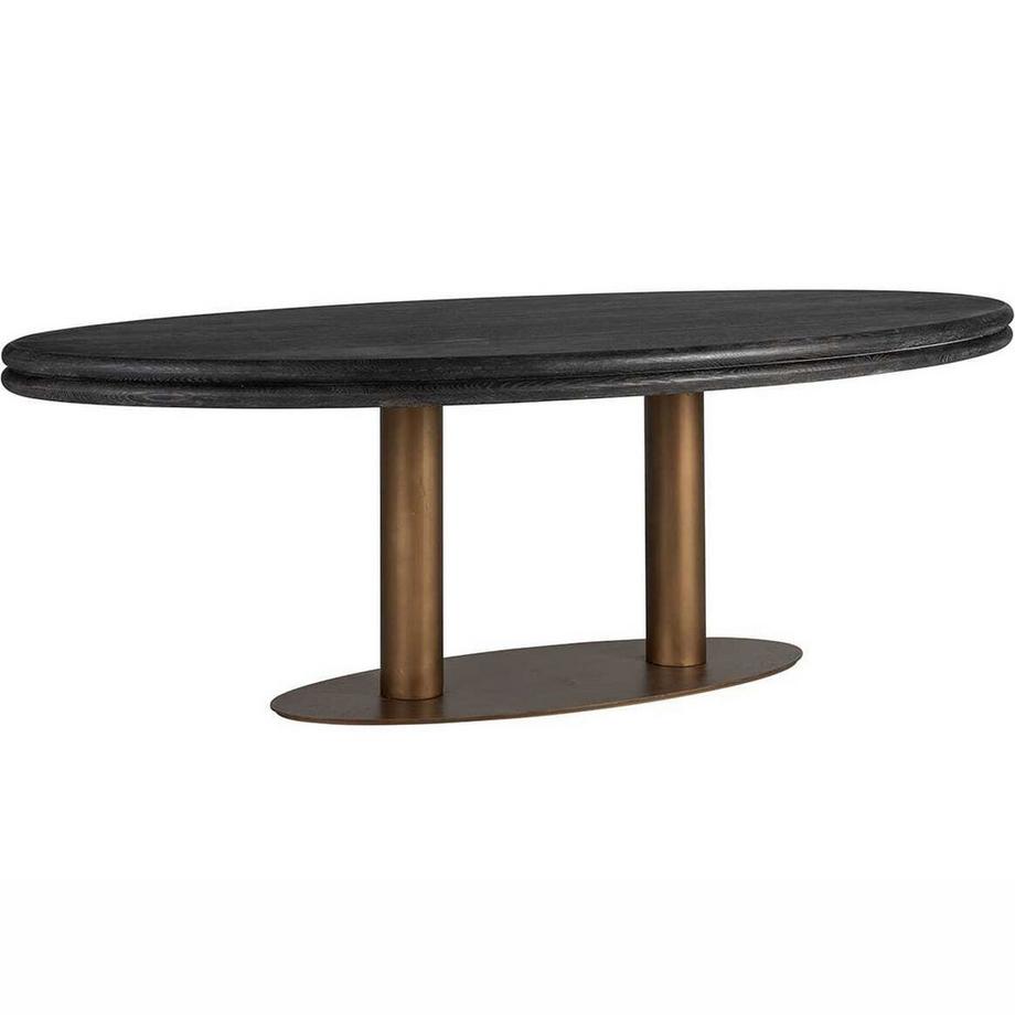 mutoni Esstisch Macaron gold gebürstet oval 235  