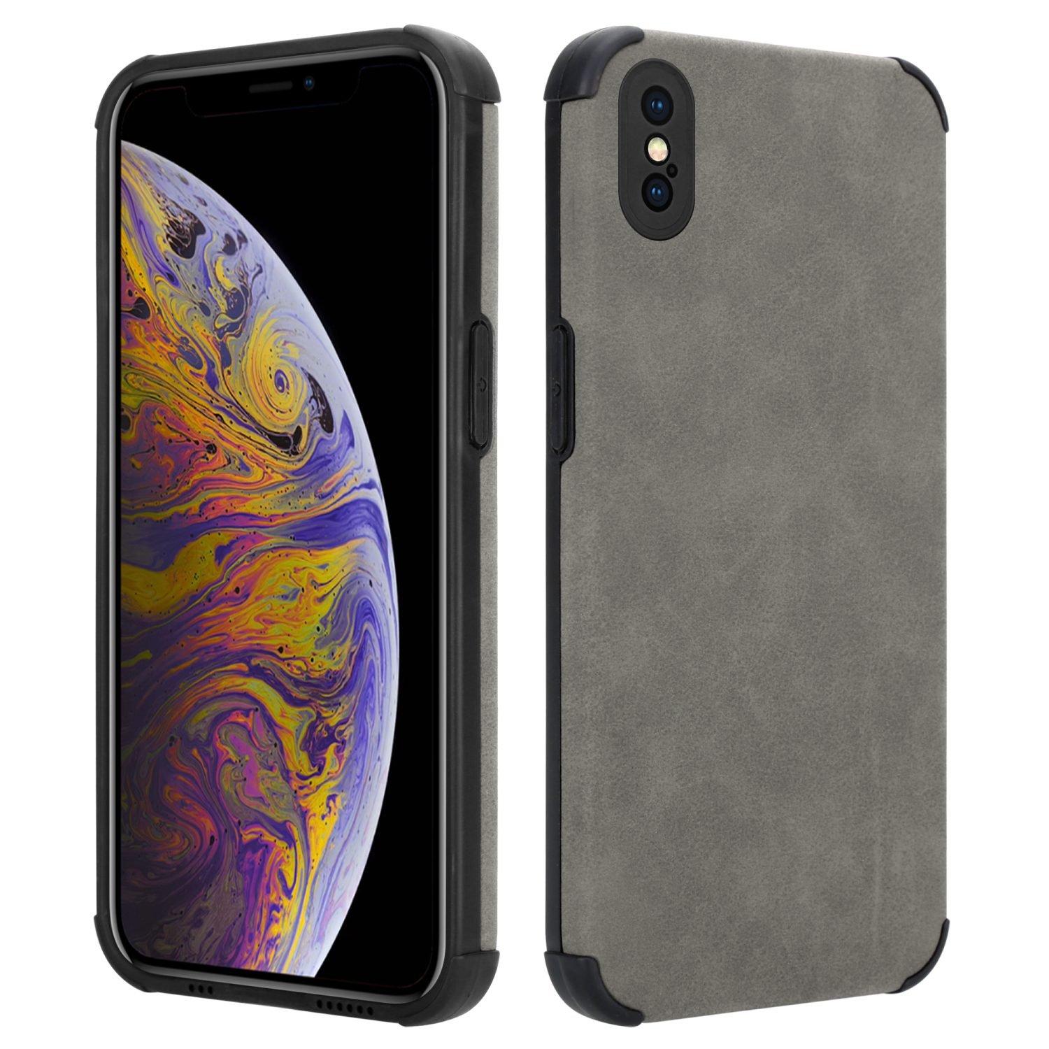 Cadorabo  Housse compatible avec Apple iPhone XS MAX - Coque de protection en silicone TPU avec dos en similicuir élégant 