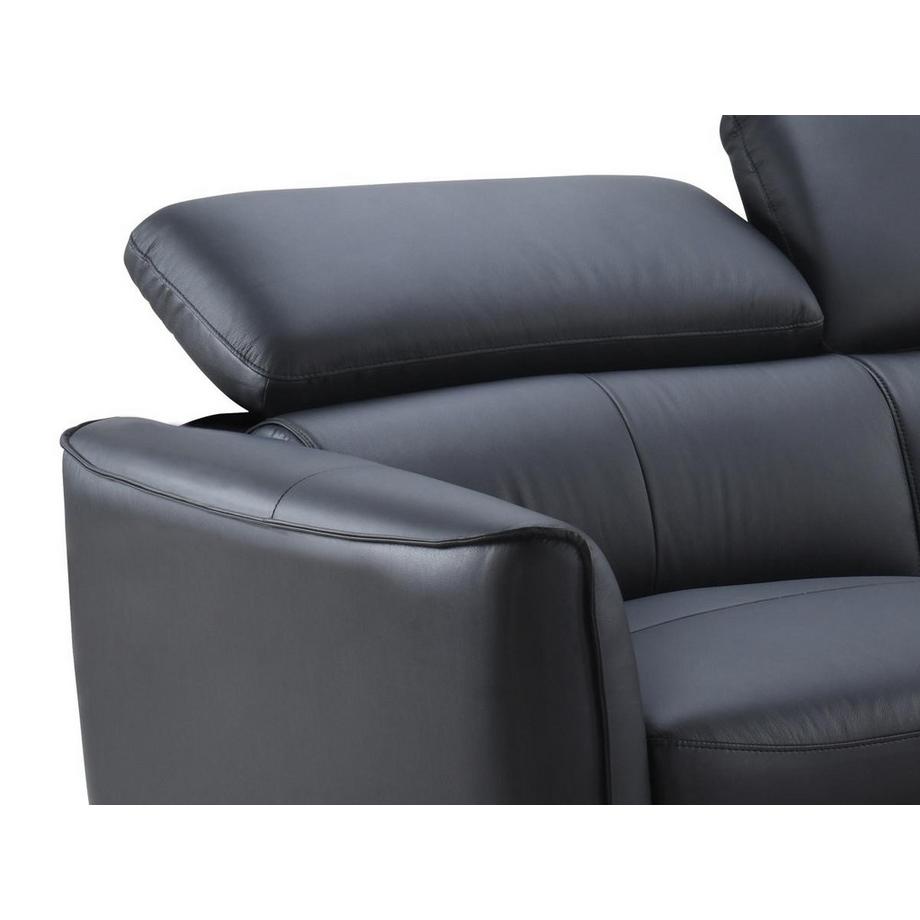 Vente-unique Ecksofa - Ecke links - Büffelleder - Schwarz - SALVI  