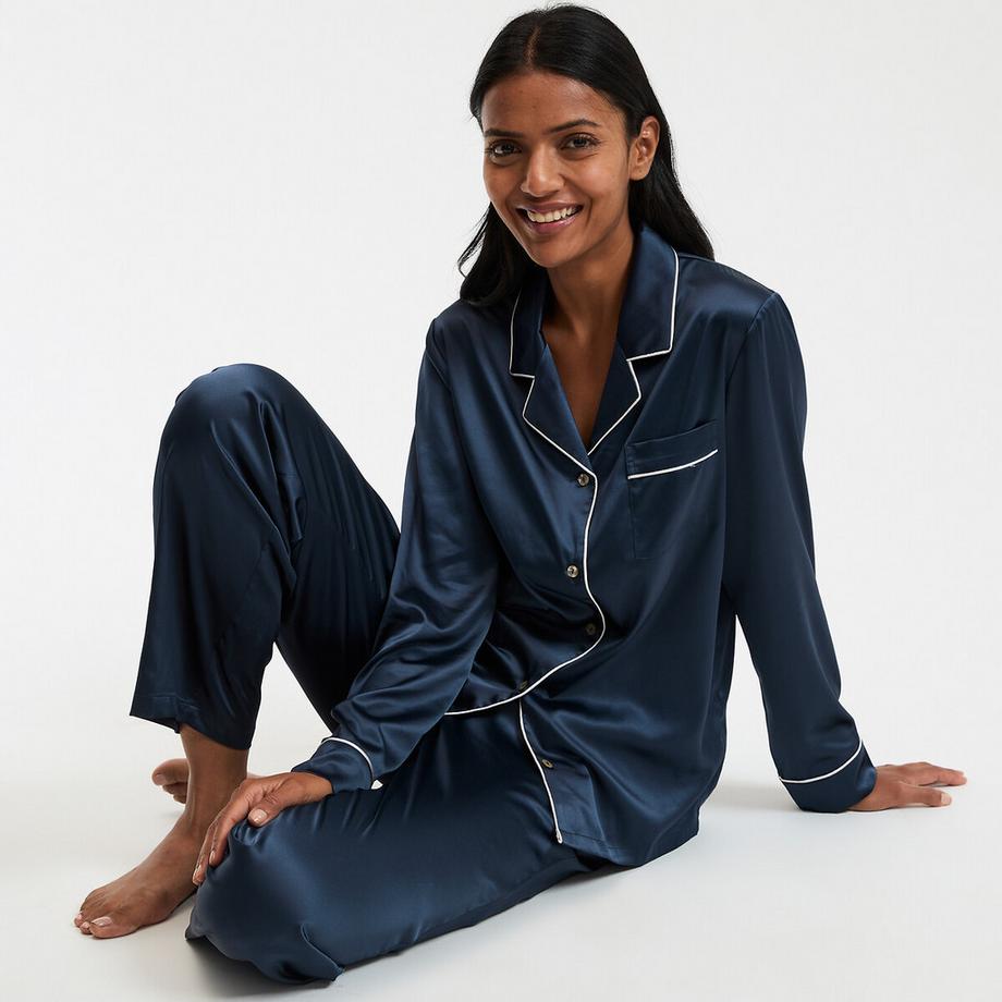 Pyjama manches longues en satin