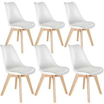 6 Chaises de Salle à Manger FRÉDÉRIQUE Style Scandinave Pieds en Bois Massif Design Moderne