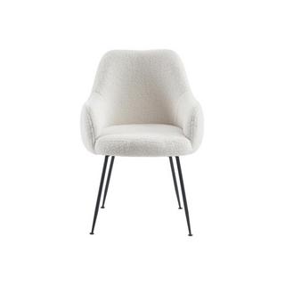 PASCAL MORABITO Lot de 2 chaises avec accoudoirs en tissu bouclette et métal - Blanc - TOYBA de Pascal Morabito  