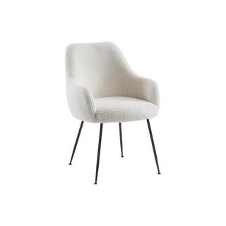 PASCAL MORABITO Lot de 2 chaises avec accoudoirs en tissu bouclette et métal - Blanc - TOYBA de Pascal Morabito  