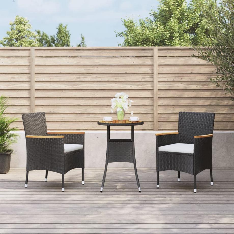 VidaXL Ensemble de bistrot de jardin rotin synthétique  