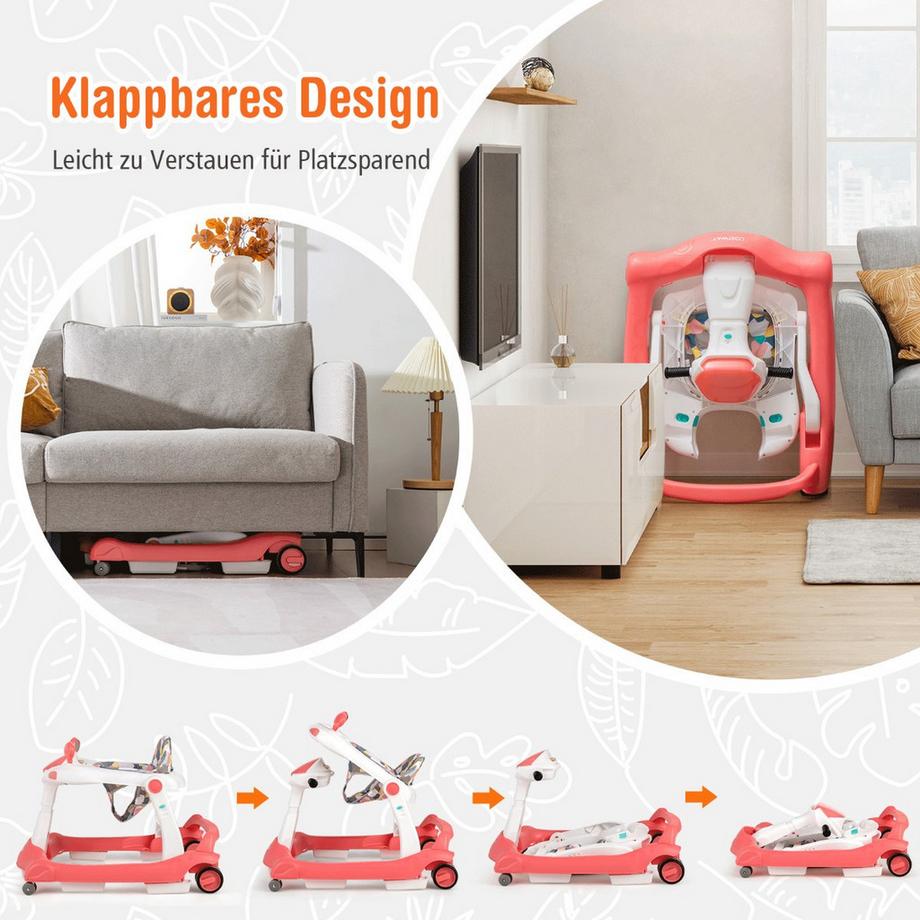 Northix  Trotteur pliable 2 en 1 orange 