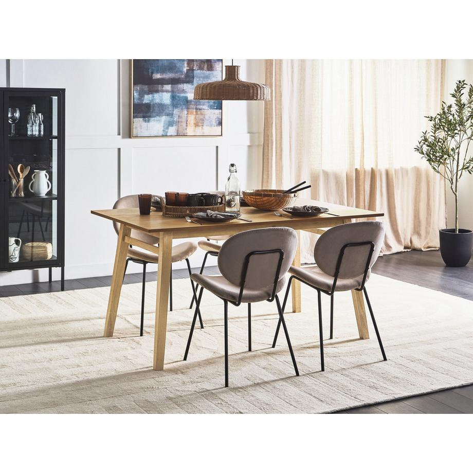 Beliani Tavolo da pranzo en Fibra a media densità (MDF) Classico VARLEY  