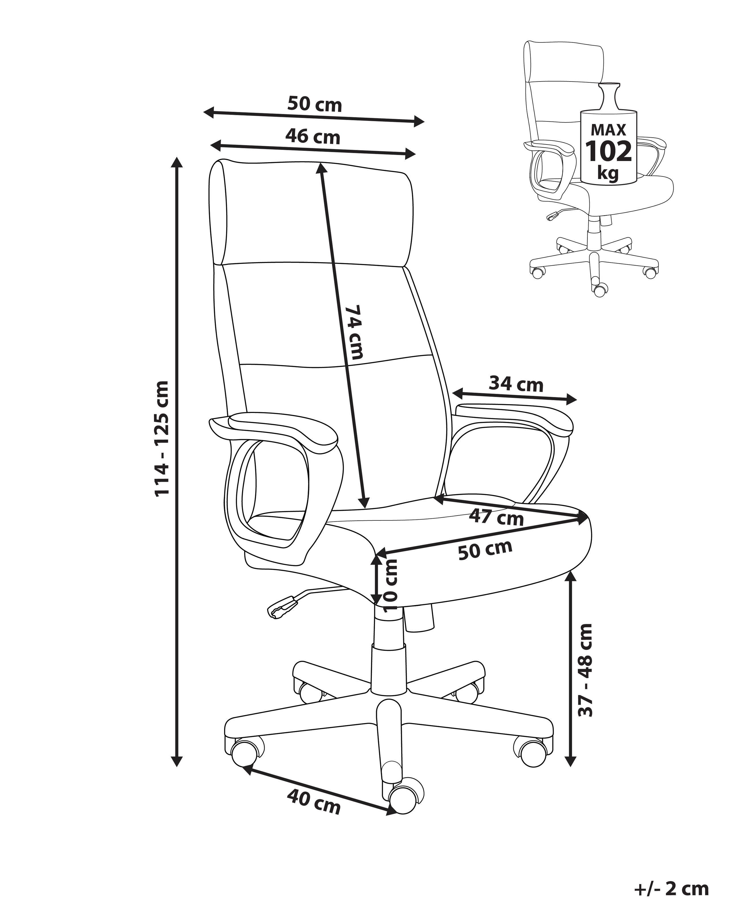 Beliani Poltrona da scrivania en Pelle sintetica Scandinavo GURU  