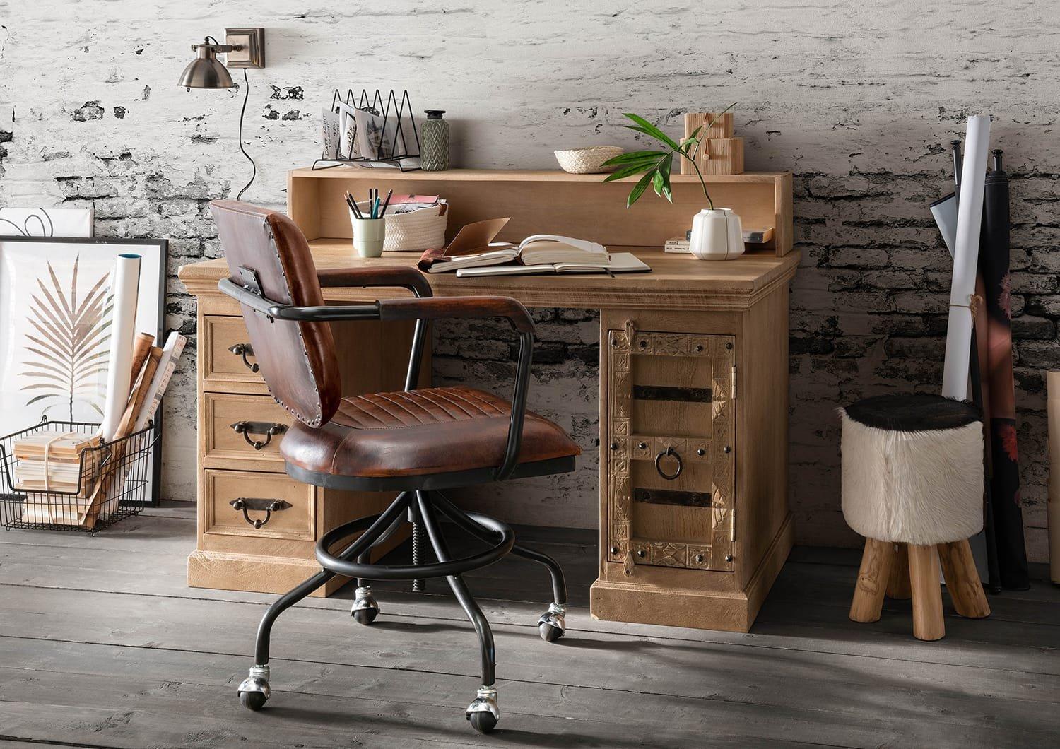 mutoni Bureau Zoprax manguier naturel 132  