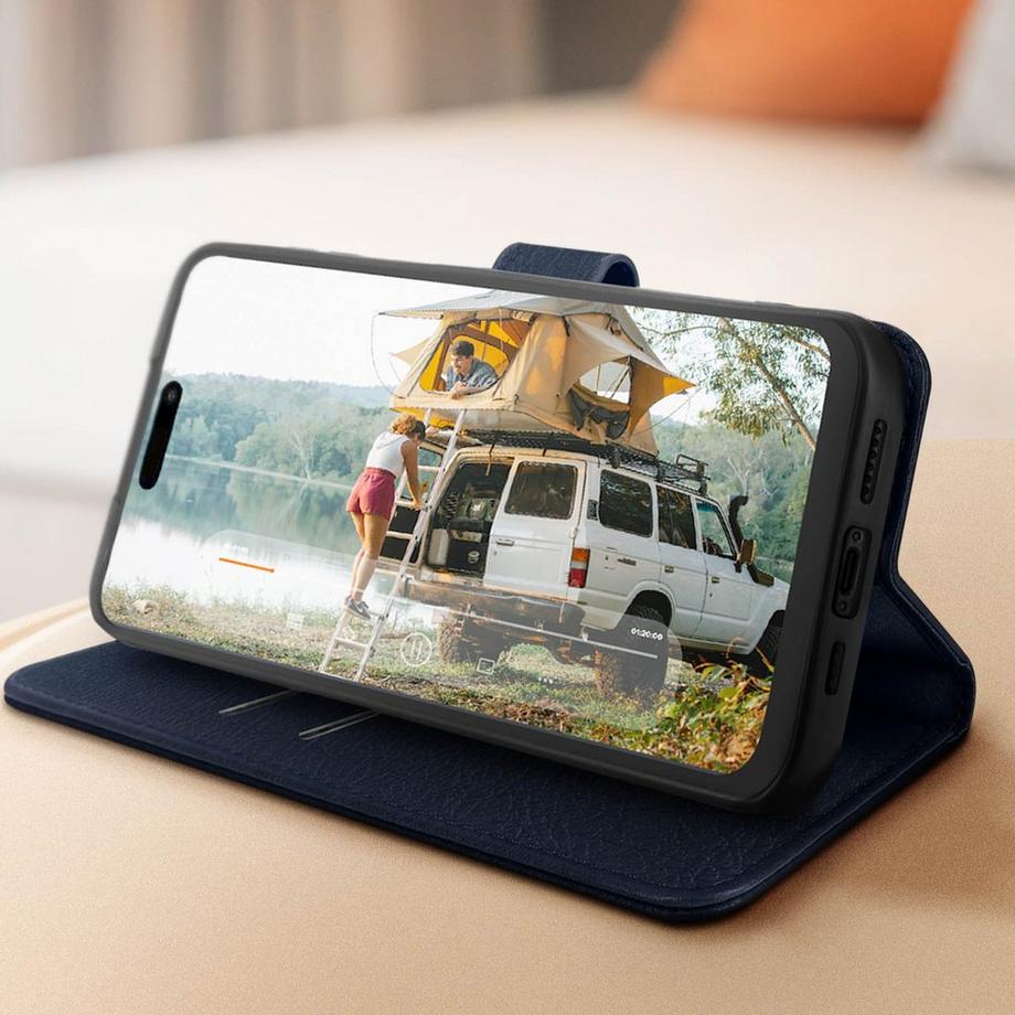 Avizar  Étui Folio iPhone 15 Pro Max Bleu nuit 