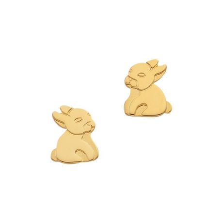 MUAU Schmuck  Ohrstecker Gelbgold 750, 6x5mm 