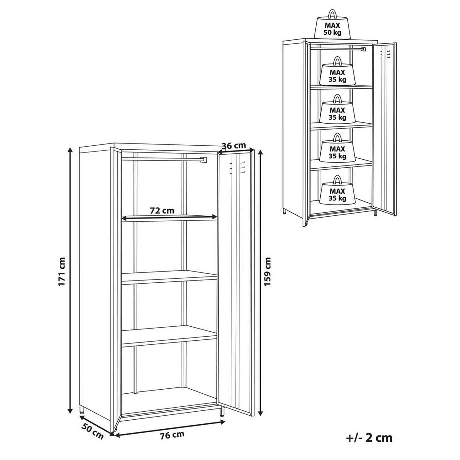 Beliani Armadietto da ufficio en Acciaio Moderno VARNA  